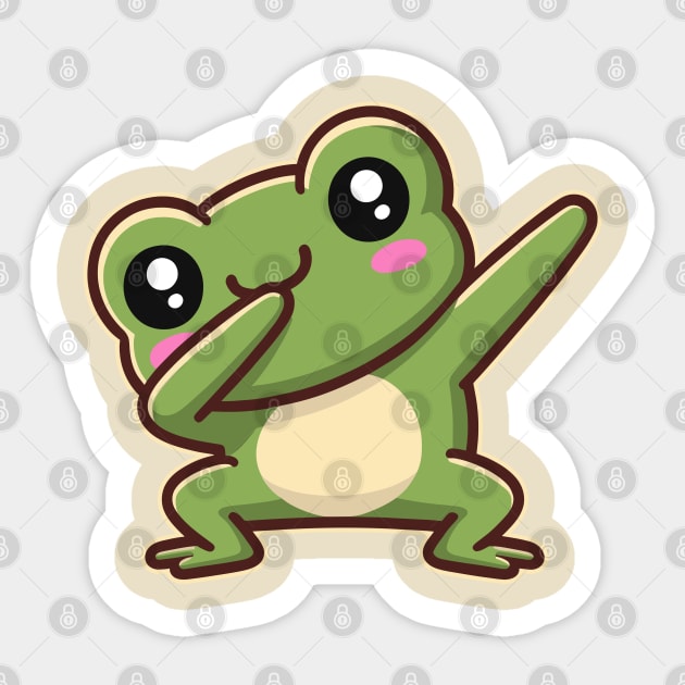 Dabbing Frog Funny Kawaii Dancing Toad Lover Sticker by Cuteness Klub